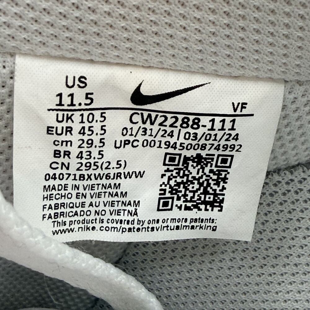 Nike Air Force 1 White / White CW2288-111 Mens Size 11.5 - Picture 7 of 7